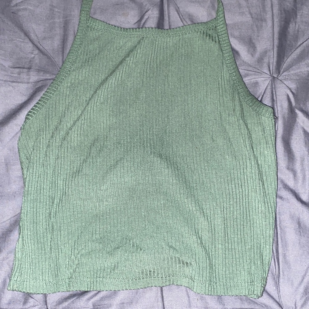 Rib-Knit Neck Tie Top